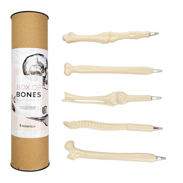 3315.png Zestaw 5 szt. długopisów w kształcie kości BOX OF BONES