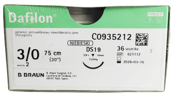7115.webp Nić nici chirurgiczne niewchłanialne 3/0 75cm x36 szt